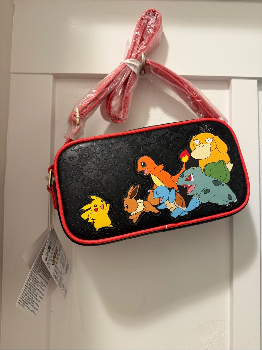 Loungefly Black and Red Pokémon Crossbody Bag